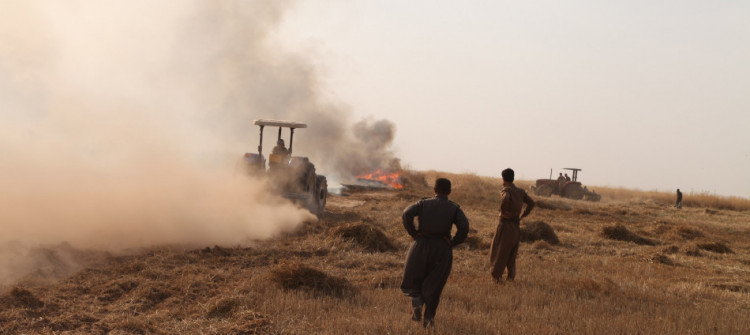 الدفاع المدني: ستة الاف دونم من الاراضي الزراعیة أحترقت في كركوك